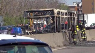 Italy Bus Burning