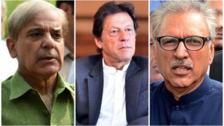 Arif Alvi, Imran Khan and Shahbaz Sharif