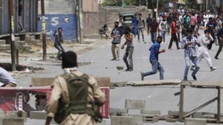 Kashmir Curfew Protest Indian Force