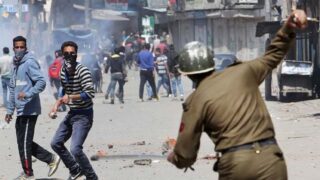 Kashmir Curfew Protest Indian Force