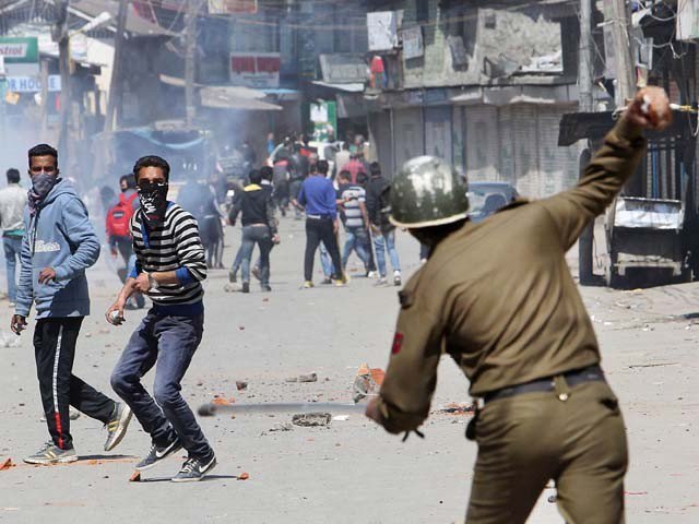 Kashmir Curfew Protest Indian Force