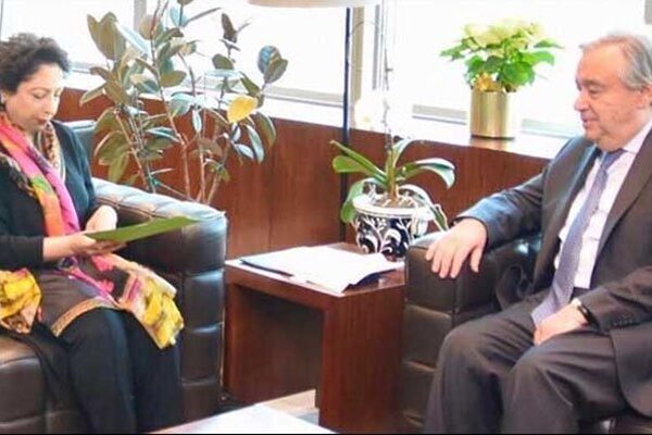 ملیحہ لودھی نے مسئلہ کشمیر اقوام متحدہ کے سیکریٹری جنرل کے سامنے اٹھا دیا