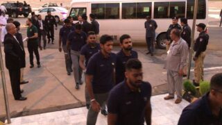 Sri Lanka team at Karachi