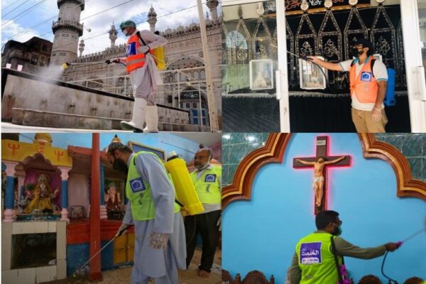الخدمت کے رضاکار اسپرے کے ذریعے مساجد، ہسپتالوں اور اقلیتی عبادت گاہوں کو کورونا سے محفوظ بنا رہے ہیں۔ محمد عبدالشکور
