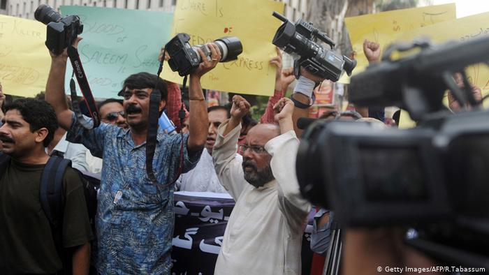 Pakistan Journalisten Demonstration Karachi