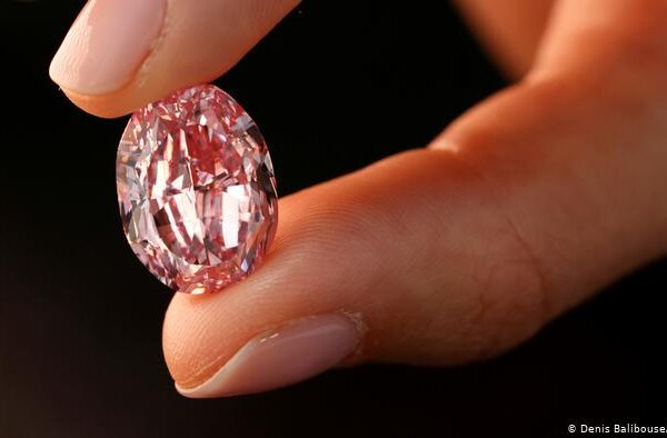 نایاب ’گلابی ہیرا‘ ریکارڈ قیمت میں نیلام