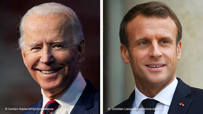 Joe Biden and Emmanuel Macron