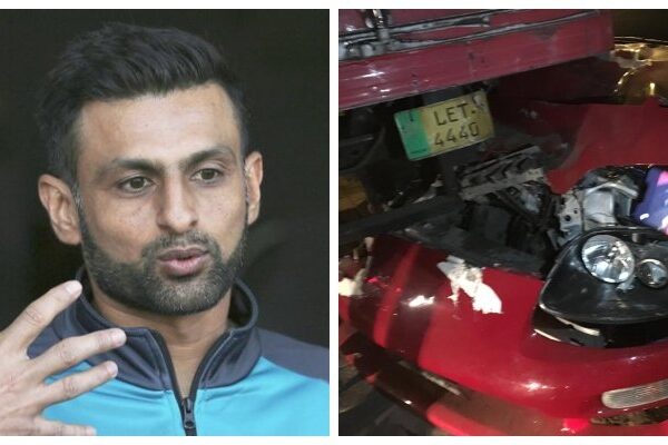 شعیب ملک کی گاڑی کو حادثہ، اسپورٹس کار ٹرک سے ٹکرا گئی