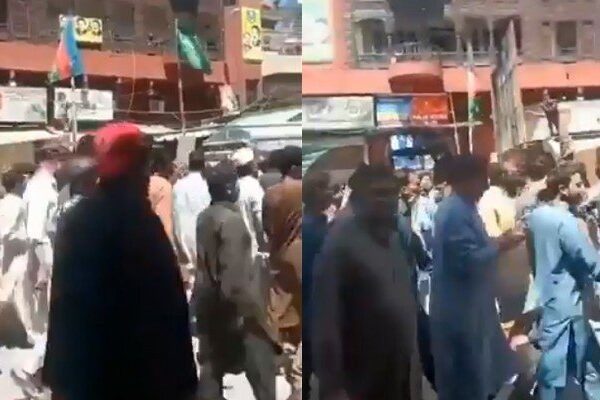 راولپنڈی میں لال حویلی کے باہر تاجروں کا احتجاج