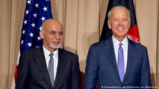 Ashraf Ghani and Joe Biden