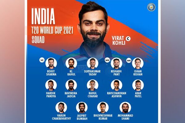 آئی سی سی ٹی ٹوئنٹی ورلڈ کپ کیلئے بھارتی اسکواڈ کا اعلان