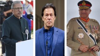 Arif Alawi,Imran Khan,Qamar Javed Bajwa