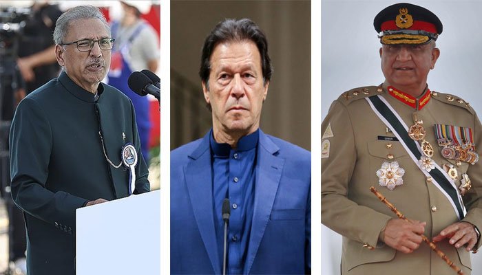 Arif Alawi,Imran Khan,Qamar Javed Bajwa