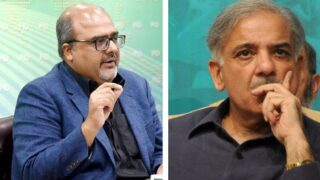 Shehzad Akbar and Shahbaz Sharif