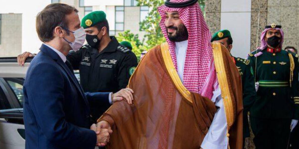 Mohammed bin Salman and Emmanuel Macron