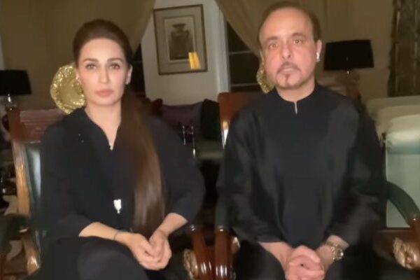 ریما شوہر کے ہمراہ تعزیت کیلئے مرحوم عمر شریف کے گھر پہنچ گئیں