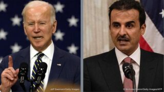 Joe Biden and Tamim bin Hamad al-Thani