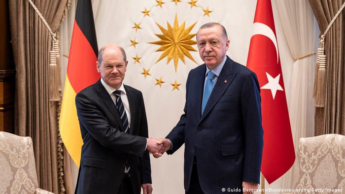 Olaf Scholz and Tayyip Erdogan