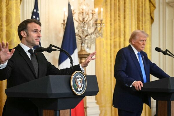 فرانسیسی صدر ایمانوئل میکخواں کی واشنگٹن میں امریکی صدر ڈونلڈ ٹرمپ سے ملاقات