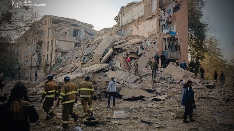 Russian Missile Strike on Pryluky Apartment Building Kills at Least Five